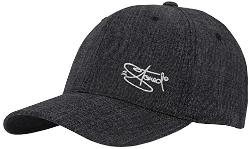 2Stoned Flexfit Baseball Cap Fine Melange in Schwarz mit Stick Größe S/M (56 cm - 58 cm) für Damen, Herren und Jugendliche