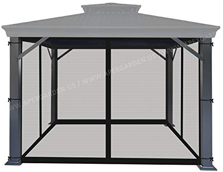 APEX GARDEN Zanzariera di ricambio universale per gazebo, dimensioni: 3 x 3 m, colore: nero