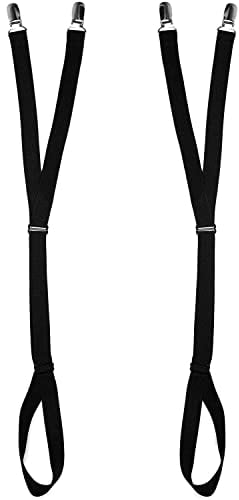 Comfy Clothiers Steigbügel-Hemdhalter für Herren (mit Fußschlaufe) – verstellbares elastisches Hemdhalter-Strumpfband (1 Paar Hemdhalter)