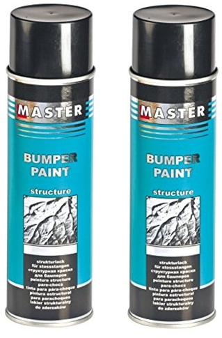 Troton Kunststoff Struktur Spray 2 x 500ml Schwarz Bumper Paint Structure Dunkelgrau Lack mit Acrylharz
