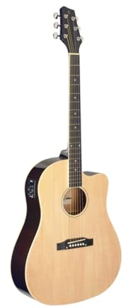 Stagg Cutaway Akustikgitarre mit schrägen Schultern, natürliche Farbe