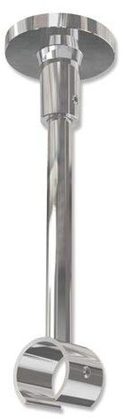 Interdeco Gardinenstangen Deckenträger/Deckenhalter Chrom 13 cm Abstand offen 1-läufig 20 mm Ø Sonette (2 Stück)