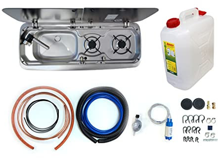 Clearcut -Smev 9222 - Right-Hand Sink with Hob - Full Installation Kit - Truma Regulator - 20L Water Container