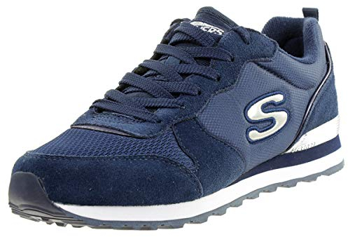 Skechers Damen Skechers sneakers, Navy Suede Mesh Nylon Silver Trim, 37.5 EU