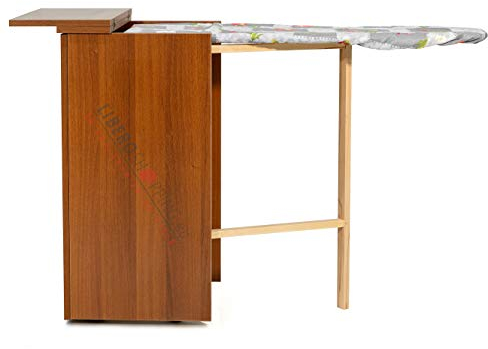 Mobile Asse da stiro Multiuso Jolly in legno con ante (Noce)