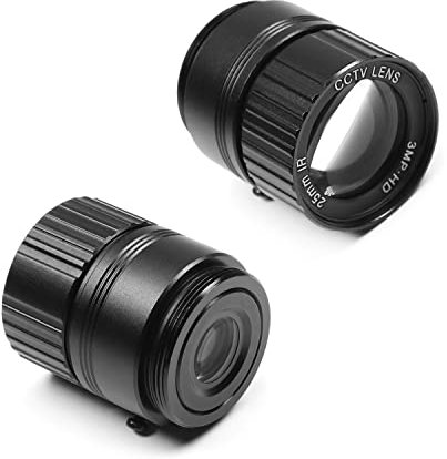 Othmro Objectif 25 mm focale 3MP CS 1/3 pouces grand angle pour appareil photo 2 pièces
