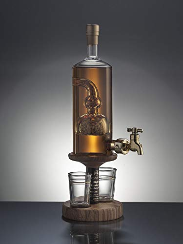 Whisky Decanter with Barley Tap and Whisky Glasses