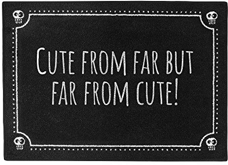 Pechkeks Misfortune Cookies Doormat ''Cute from far'', 70 x 50 cm, Black