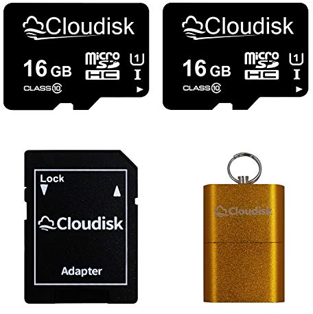 Cloudisk Lot de 2 Cartes Micro SD Carte Micro SD Carte mémoire (16GB)