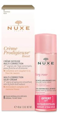 Nuxe Crème Prodigieuse Boost Crème Soyeuse Multi-Correction 40 ml + Very Rose Eau Micellaire Apaisante 3en1 40 ml Offerte
