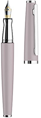 Otto Hutt Füllfederhalter D06 Aluminium Flieder-Platin 14cm, Strichstärke EF, 038-11320, Mehrfarbig