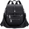 ALTOSY Echtleder Rucksack Damen Freizeit Daypack City Rucksäcke Elegant mit Viele Fächern (S107, Schwarz)