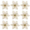 Toddmomy Piezas de Adorno de Flores de Árbol de Navidad con Purpurina Flores Artificiales para Decoración de Guirnalda de Navidad (Dorado)