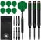 KOTO - Kingprove Black & Green Brass Darts Darts 22 G, Grün, Darts Set inkl. 3 Barrels,Flights + Shafts & Dartwallet, Fester Ringgrip