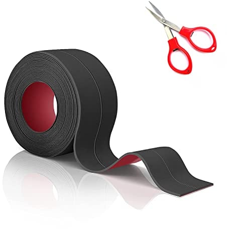 TATUNER Nastro Sigillante Impermeabile, Silicone per Bagno Antimuffa, Nastro Flex Roll, Autoadesivo Profili in PVC, Utilizzato per Piastrelle da Cucina Bordo Vasca da Bagno (Nero, 3.3M X 38mm X 1)