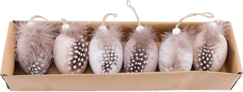 Trend Line Deko Ostereier 4,6 cm Natur weiß 6 Stück Dekofigur