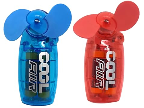 Faqrah 2x Mini Portable Pocket Hand Held Fan Cool Air Travel Fan For Men Women, Kids Batteries Included