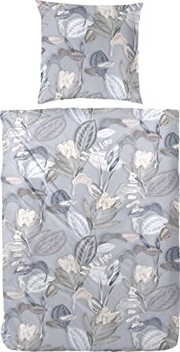 Primera Bettwäsche Mako-Satin Silber Größe 155x220 cm (80x80 cm)
