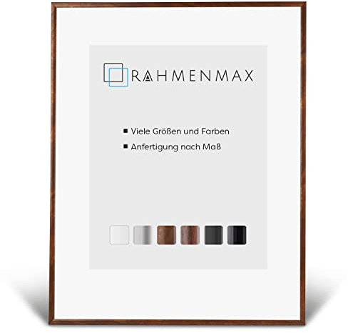 RahmenMax® Iowa Bilderrahmen 40x60 cm zum Aufhängen/Bilderrahmen Maßanfertigung möglich/Posterrahmen aus Kunststoff/Bilder Rahmen in Terra Gold mit klarem Acrylglas/Puzzle Rahmen