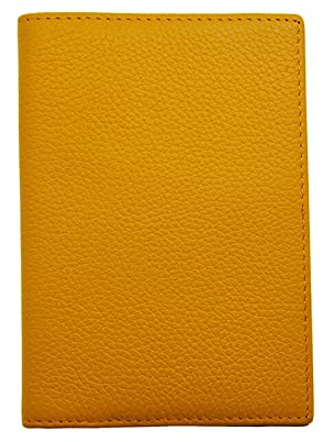 Reisepasshülle aus Leder Real Skin Softcover for das Reisepassetui mit Flugtickettasche Kartenetui (Color : Yellow)
