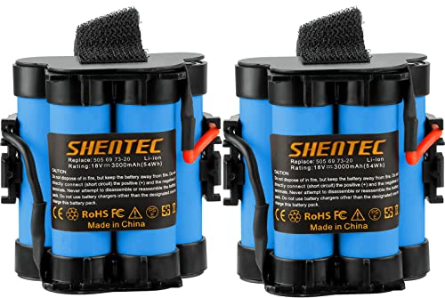 2X Shentec batteries lithium 18 V 3000 mAh compatibles avec Gardena R80Li R75Li R70Li R50Li R45Li R40Li R38Li Husqvarna Tondeuse automatique 105, 305, 308, 308x Flymo Robot 1200R