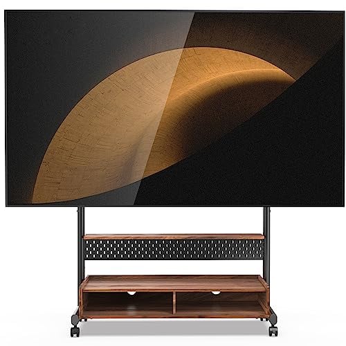 FITUEYES TV Ständer Rollbar Fernsehständer mit Rollen Bodenständer TV Rollwagen für 70-100 Zoll Fernseher höhenverstellbar hoch Max 80KG VESA 850x600 mm