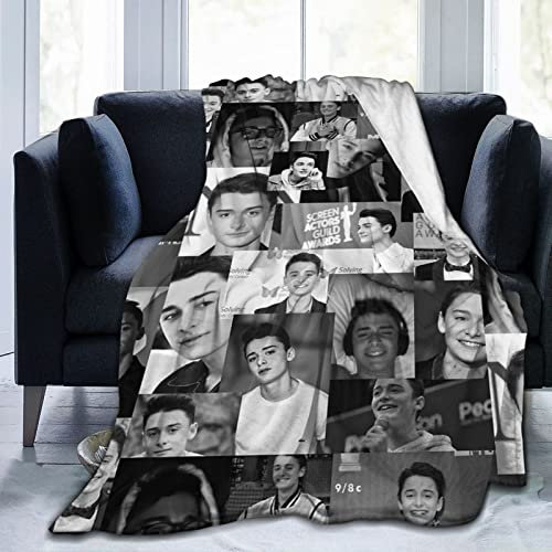 LOUJIN Decke Noah Boy Schnapp superweiches Flanell-Fleece, leichte Überwurfdecke, Klimaanlagendecke, Couch, Sofa, Schlafzimmer, für Kinder, Erwachsene, 125 cm x 100 cm