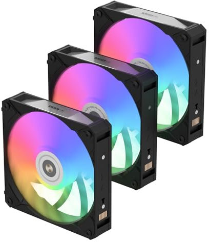ALSEYE i12 PC Case Fan Kit, Three ARGB & PWM Case Fans kit with Snap-in Connection Structure (i12 kit Black)