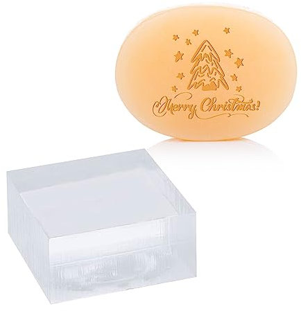 CRASPIRE Timbri di Sapone per Albero di Natale Timbro in Acrilico Trasparente Goffratura Fai da Te Capitolo Impronta Stampi Forniture Regalo Fatto A Mano Sapone Timbro Quadrato per Arte Artigianato