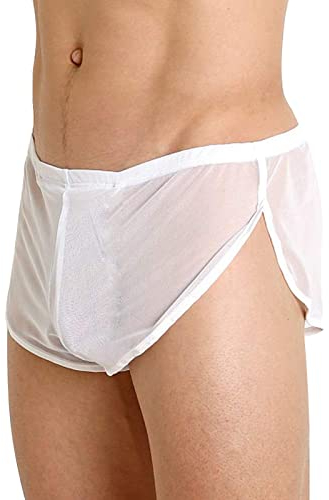 BOTCAM Herren Sexy Unterwäsche Boxershorts Mesh Atmungsaktive Unterhose Herren Mesh Shorts Durchsichtig mit großem Schlitz Adventskalender Mit Dessous