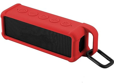SanSixi Speaker Drop and Ahock Resistant Silicone Protective SleeveFor Anker Sound core 2 Speaker Silicone Case Portable Speaker Case with Metal Buckle (Red)