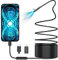 Maylatte Endoscopio Doppia Lente, 1080P HD USB Telecamera Endoscopica per Smartphone con 8+1 LED, 7,9 mm IP67 Sonda Impermeabile Cavo Semirigido, Compatibile con iOS e Android, Tablet - 5M