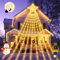 BIAOQINBO LED Lichterkette Weihnachtsbaum Lichter mit Stecker 350 LEDs Weihnachtsbeleuchtung Dekor String Lights mit Sterne 9 Saiten*3.5m IP45 8 Leuchtmodi Für weihnachten Innen Außen Warmweiß