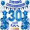 Luftballons 30. Geburtstag Dekoration Mann - Blau Geburtstagsdeko mit Ballon Deko & Tortendeko für Männer 30. Geburtstag Party Banner