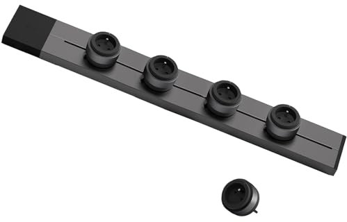 GONEO - Regleta eléctrica (32 A, 750 mm, 7360 W, con 5 tomas francesas, riel flexible, extraíble, toma de pared, riel de potencia de pista, perfecto para cocina, salón o oficina