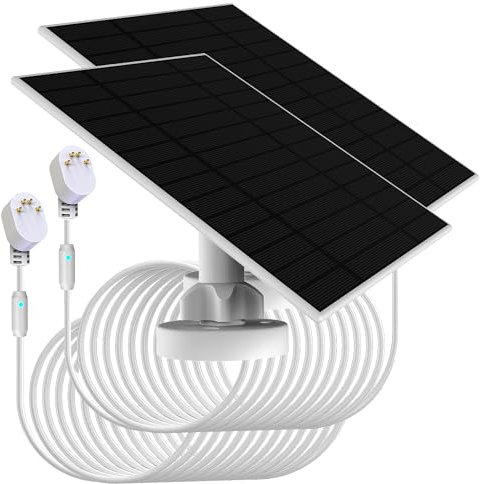 2pack, Upgraded, with Charging Alert Breathing Light. 6w Solar Panel Compatible with Google Nest Camera Outdoor & Indoor & 2nd Generation (Battery Version) Cameras Easy Install, IP66, 4m Cable