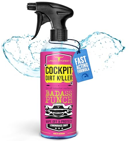 URBAN FOREST Cockpit Reiniger Auto | Auto Reiniger Innenraum | Kunststoffpflege & Cockpitpflege Auto | UV-Schutz für Armaturenbrett Kunststoff Leder Vinyl | Cockpitspray als Innenraumreiniger 500ml