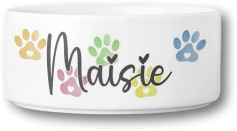Personalised Pet Bowl | Rainbow print dog | New dog present | rainbow paw bowl | pet bowl small animal bowl | Ceramic pet bowl | Pet Accessories