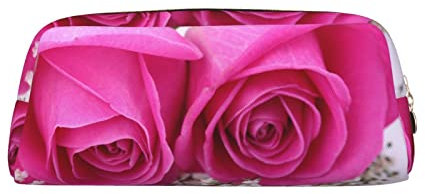 SEFZCXDN Trousse à crayons avec imprimé rose - Trousse multifonction de voyage, doré, Taille unique, Trousse de beauté