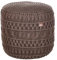 Pouf Baumwolle braun ⌀ 45 cm rund Makramee Design Boho Stil Thakot