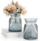 SOJOCK 2PACK Glass Flower Vases(Flowers NOT Included),6.3 High Diamond Pattern Vases,Vintage Vases for Centrepieces,Wedding Decorations,Home Table Flower Decorations