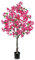 Arborus Bougainvillier artificiel de 1,2 m de haut, arbre artificiel d'intérieur rose dans un pot noir, grande plante artificielle avec fleurs pour maison, bureau, jardin, décoration de printemps