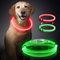 Leuchtendes Hundehalsband, über USB wiederaufladbares LED-Licht, wasserdichtes TPU-Material, einstellbare Größe, zweifarbiger Dual-Modus, geeignet für kleine, mittlere und große Hunde (rot und grün)