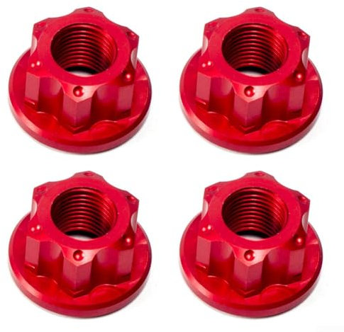 2PCS Kids Bike Bicycle Rear Wheel Axle Track Nut M10x1.0 Vintage Traditional Aluminum Alloy Bike Replacement Accessories(Red)