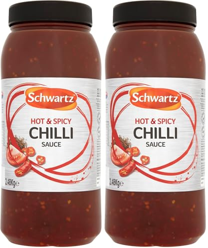 Schwartz Hot and Spicy Chilli Sauce, Versatile and Fiery Chilli Sauce for Burgers, Sausages and Kebabs, Ideal to Add to Casseroles and Curry Dishes, 2.48 kg, 9920 gram (Pack of 2)