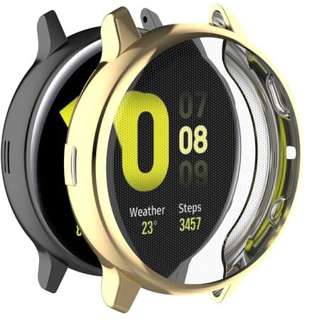 Hülle für Samsung Galaxy Watch Active 2 40mm Schutzfolie Schutzhülle, Silicone TPU Displayschutz Case Cover, Anti-Kratz Anti-Staub Schutz Gehäuse für Samsung Galaxy Watch Active 2 40mm (Gold)