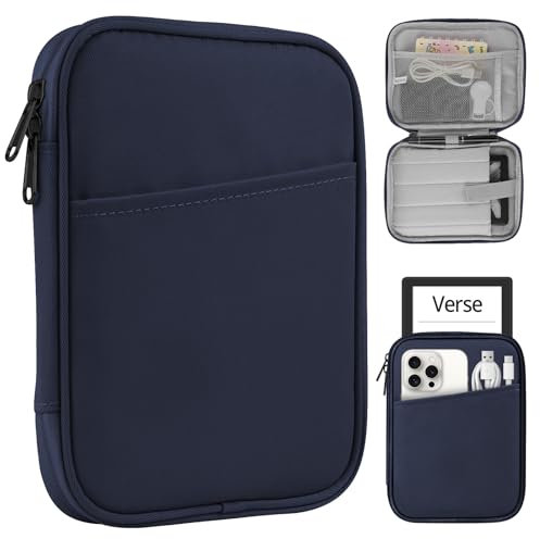 HoYiXi Custodia universale per 7-8 pollici Tablet Fire HD 8/Fire HD 8 Plus Compatible iPad Mini (6th Gen) 8.3 2021, iPad Mini 5/4/3/2/1, Tab A8, 7-8 inch Android Tablet Sleeve Case -Blu