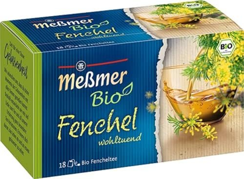 Meßmer Bio Fenchel | wohltuend | 18 Teebeutel | Vegan | Glutenfrei | Laktosefrei (Packung mit 6)