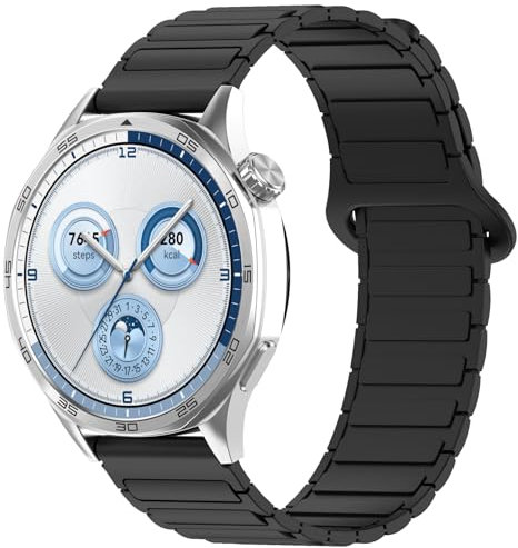 MIJOBS Cinturino Magnetico Compatibile con Huawei Watch GT6 Pro/GT 5 Pro, GT 6/5/4 46mm Bracciale in Silicone Impermeabile Sudore Sport Cinturini di Ricambio, 22mm Braccialetto a Sgancio Rapido