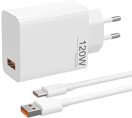 Chargeur xiaomi 120w, pour Xiaomi 14T Pro /14 Ultra/13T Pro /13 Lite/12T/11T, pour Redmi Note 13 P +/12 P +/11 P + etc, avec 6A Câble USB C 2M